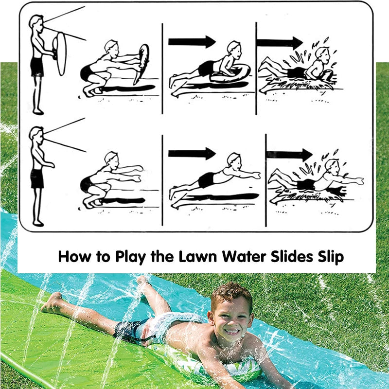 Inflatable Lawn Water Slide | Kids Outdoor Sprinkler & Splash Toy