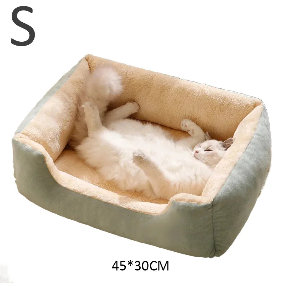 Bed for Cats | Soft Plush Pet Cushion Kitten House Basket Supply Set