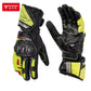 Leather Motorcycle Racing Gloves | Carbon Fiber Armor Gauntlets