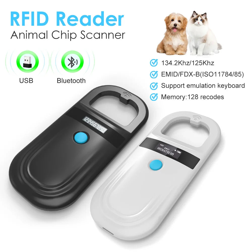 Pet Microchip Scanner | Handheld Universal RFID Animal ID Reader