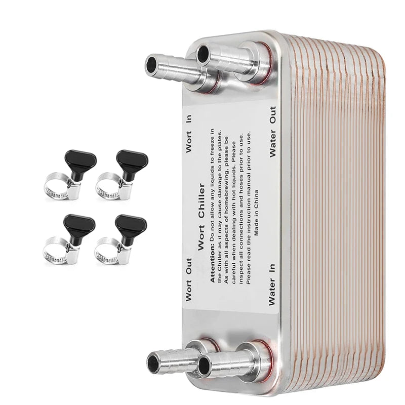 40 Plate Wort Chiller - 304 Stainless Homebrew Heat Exchanger