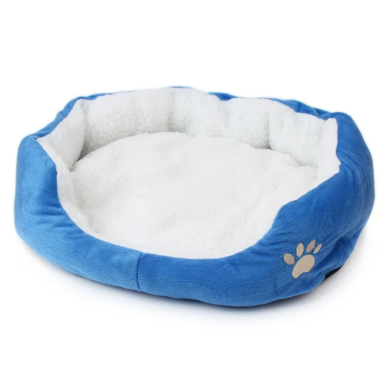 Lamb Wool Dog Bed - Plush Pet Cushion for Teddy & Bichon