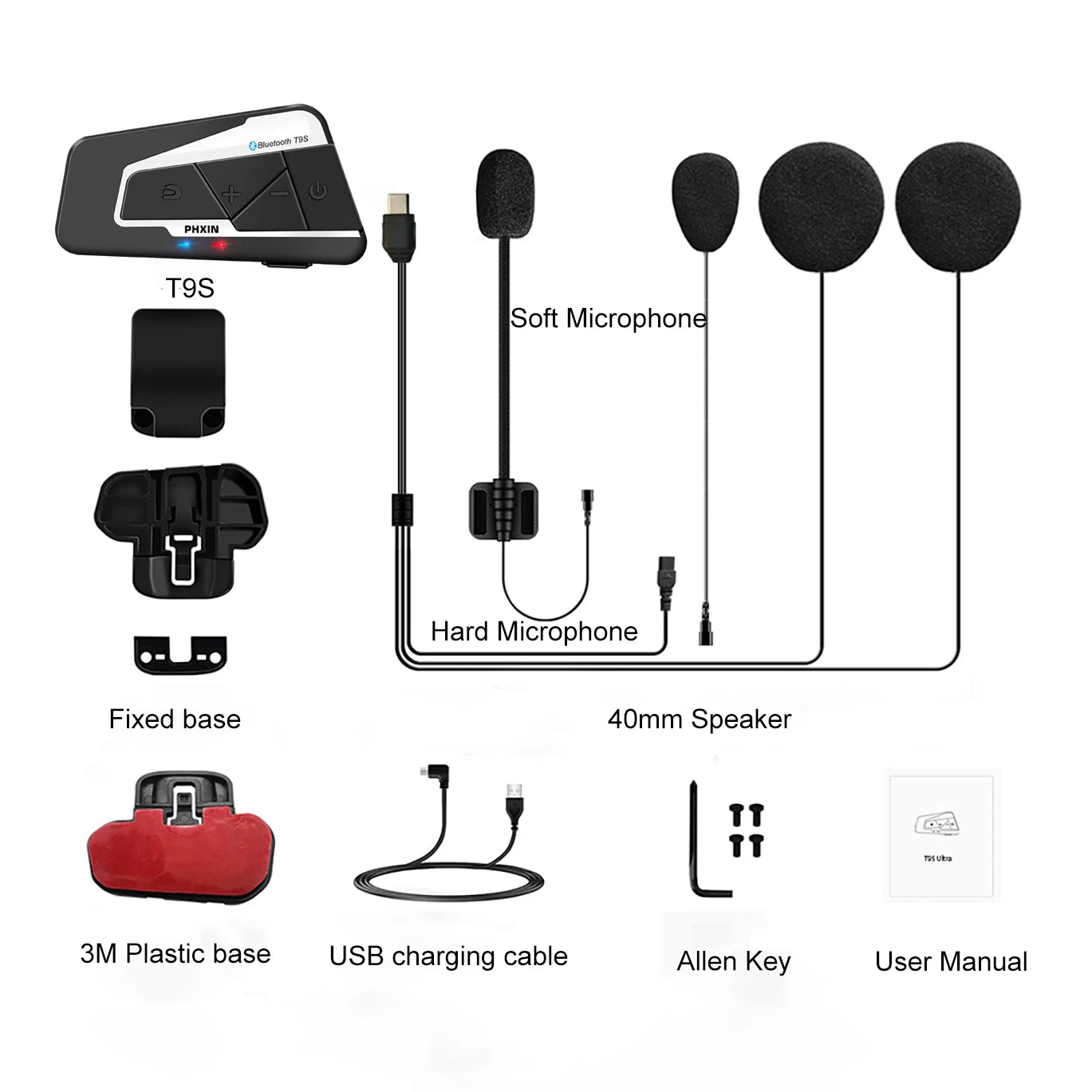 Motorcycle Helmet Intercom | 2000M 10-Rider Bluetooth Wireless Headset