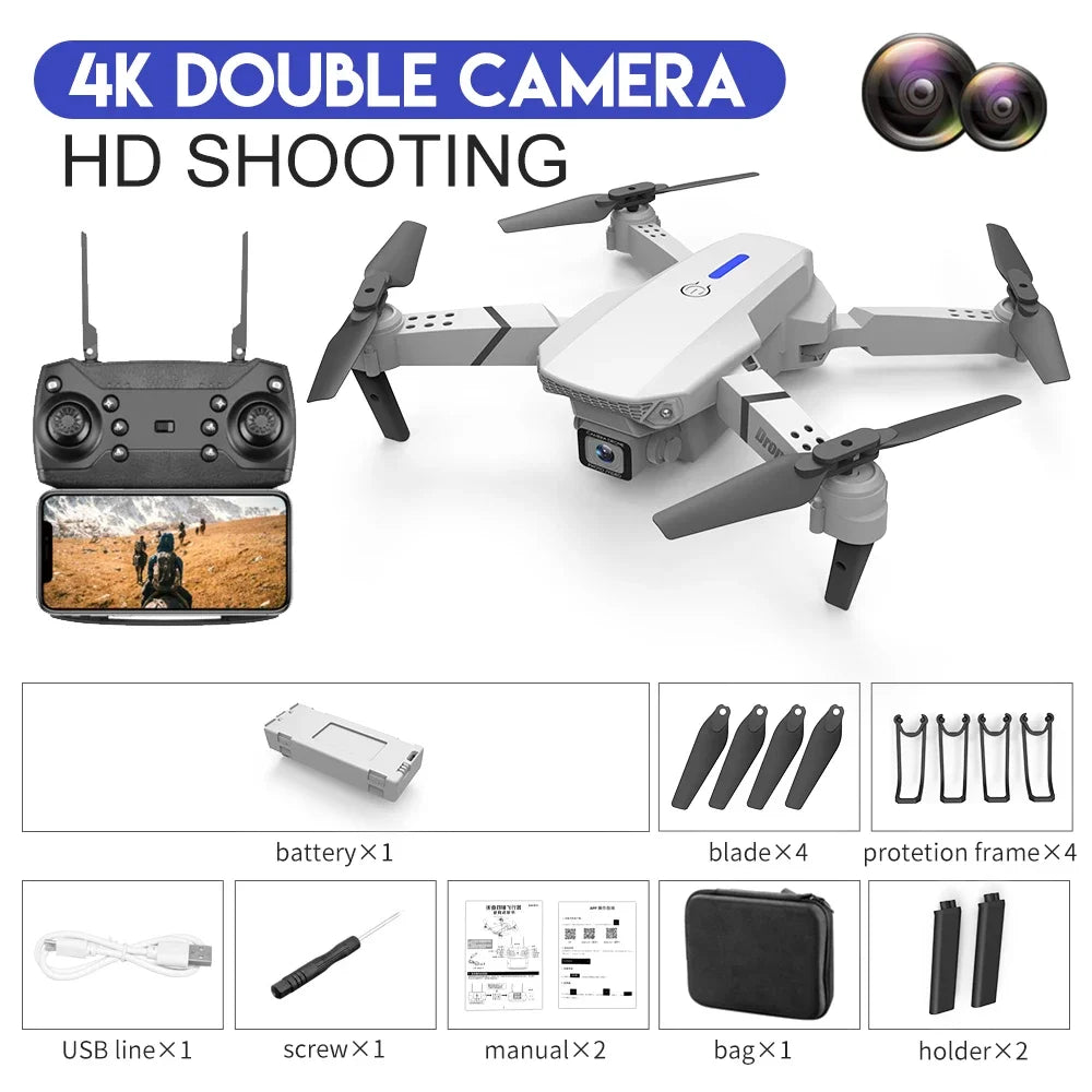4K Dual Camera WiFi FPV Drone | Foldable RC Quadcopter Altitude Hold