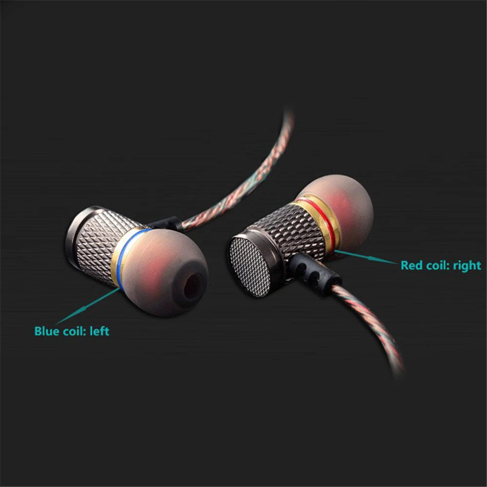 DM6 Copper Forged Earphones | HiFi Bass 3.5mm In-Ear Headphones + MIC