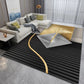 Emerald Green & Gold Rug | Modern Luxury Minimalist Area Carpet