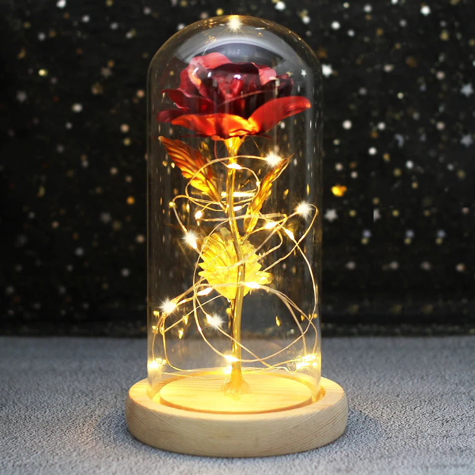 LED Enchanted Galaxy Rose in Glass Dome - Forever Flower Gift