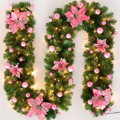 2.7m Pre-Lit Luxury Christmas Garland - LED Lush Greenery