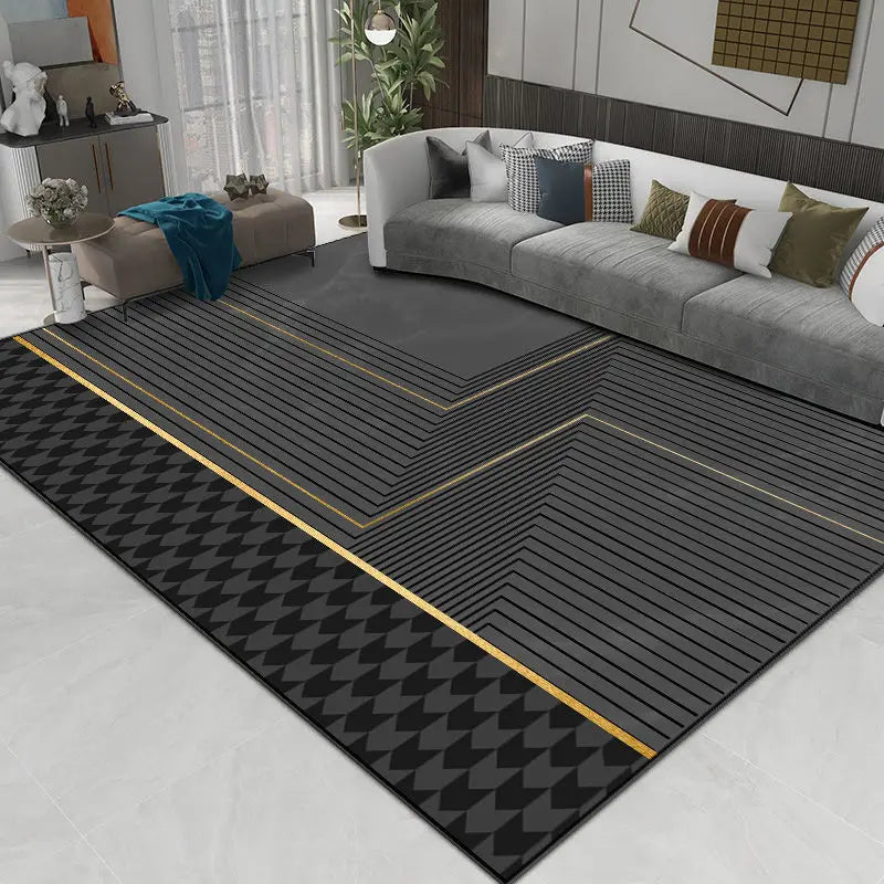 Large Grey Nordic Style Carpet | Deluxe Lounge Rug & Bedroom Floor Mat