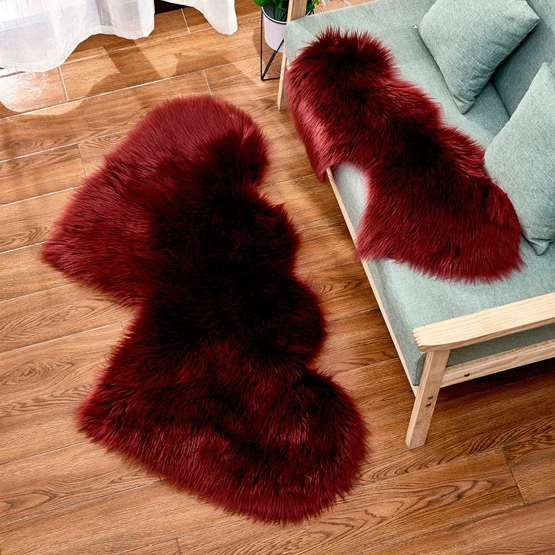 Heart-Shaped Plush Rug - Soft European Style Decorative Mat