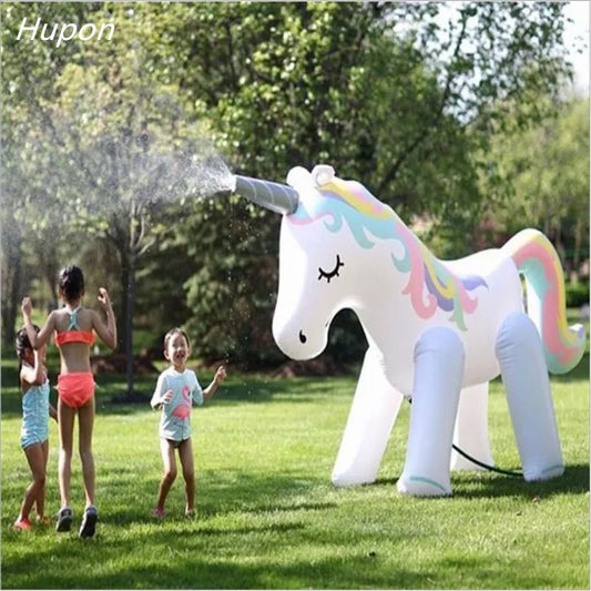 160cm Giant Inflatable Unicorn Water Sprinkler - Outdoor Summer Toy