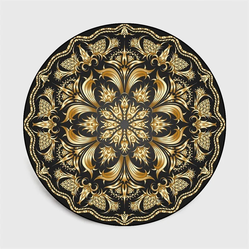 Bohemia Mandala Round Carpet - Geometric Ethnic Floor Mat