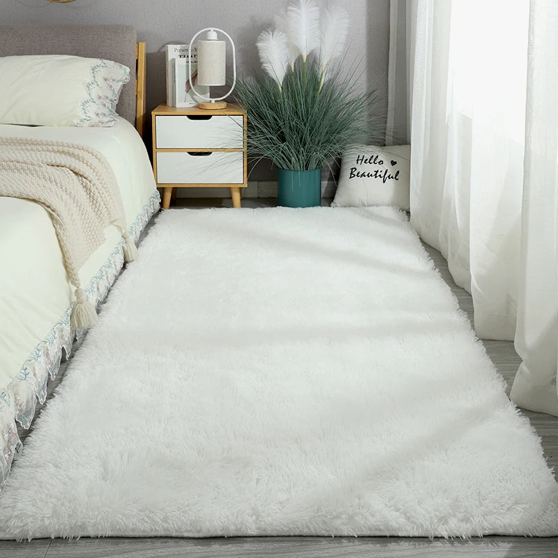Large Fluffy Rug 160x230cm - Washable Non-Slip Plush Carpet