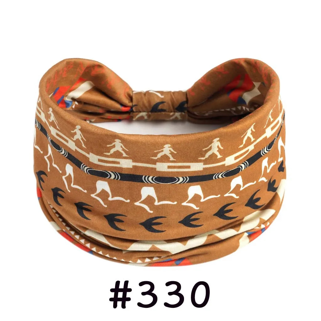 Boho Headbands for Women - Knotted Wide Stretch Turban Wrap