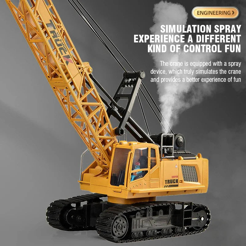15CH RC Spray Crane Truck | Alloy Metal Remote Control Engineering Toy