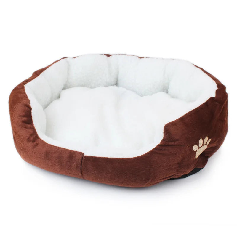 Lamb Wool Dog Bed - Plush Pet Cushion for Teddy & Bichon