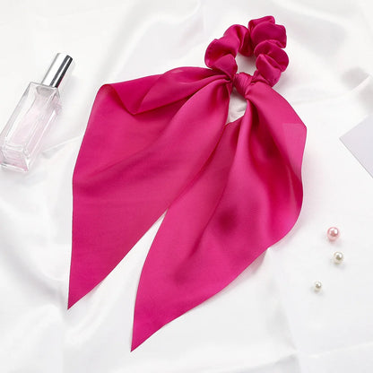 Scarf Pony Tail Scrunchie | Long Ribbon Bow Elastic Hair Tie