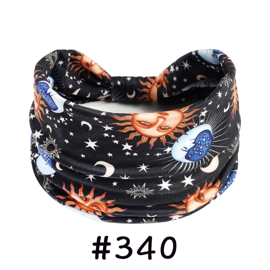 Boho Headbands for Women - Knotted Wide Stretch Turban Wrap