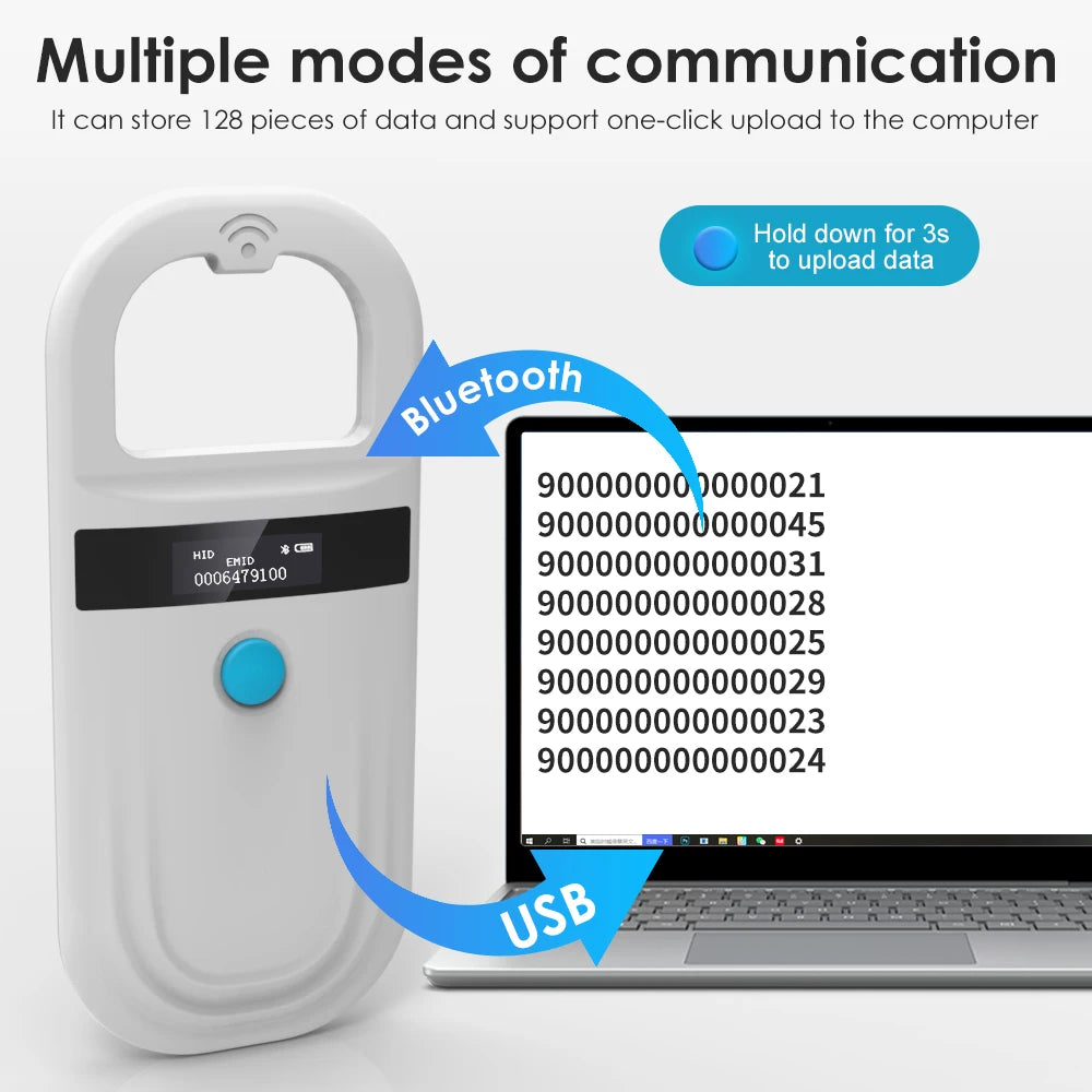 Pet Microchip Scanner | Handheld Universal RFID Animal ID Reader