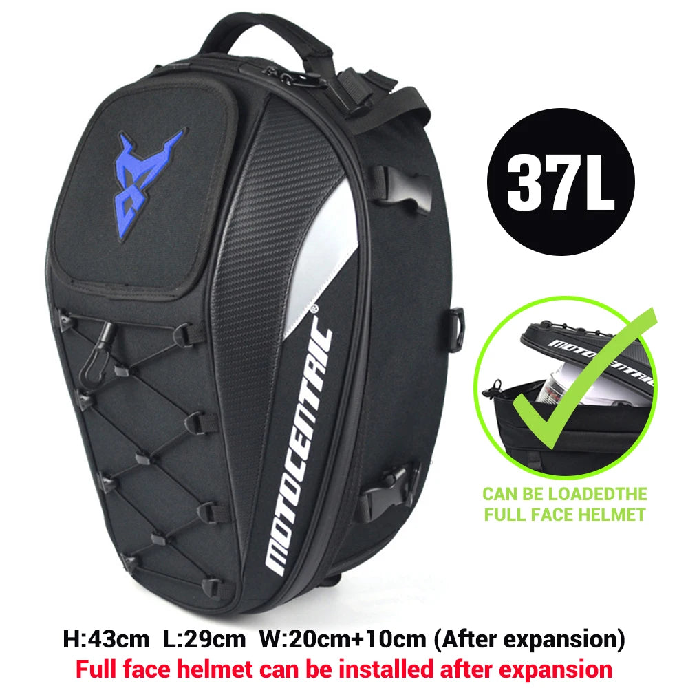 Motorcycle Tail Bag | Waterproof Expandable Rear Seat Backpack Cargo