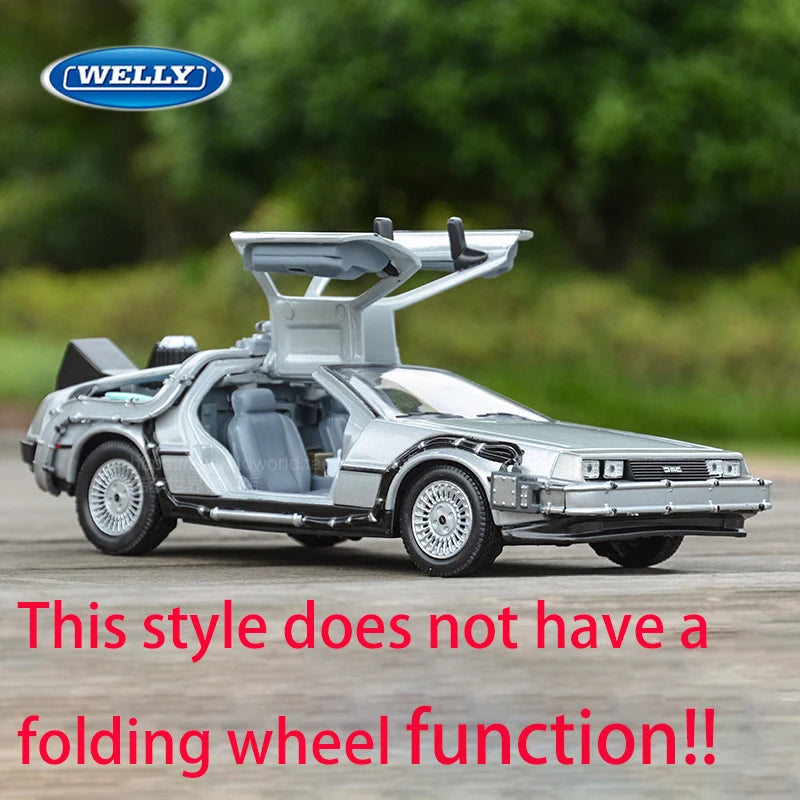1:24 Diecast Time Machine Model | Metal Alloy Movie Car with Doors