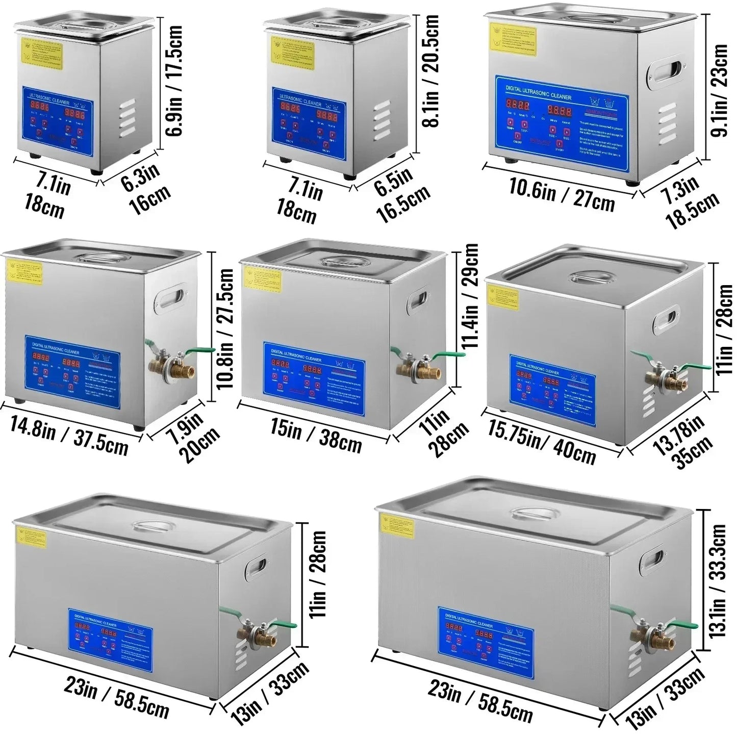 Industrial Ultrasonic Cleaner - 22L 30L Heated Digital Bath