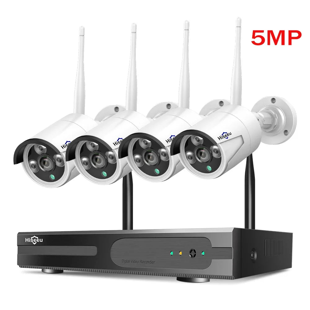 5MP WiFi CCTV Camera Security System - 10CH NVR Recorder, New