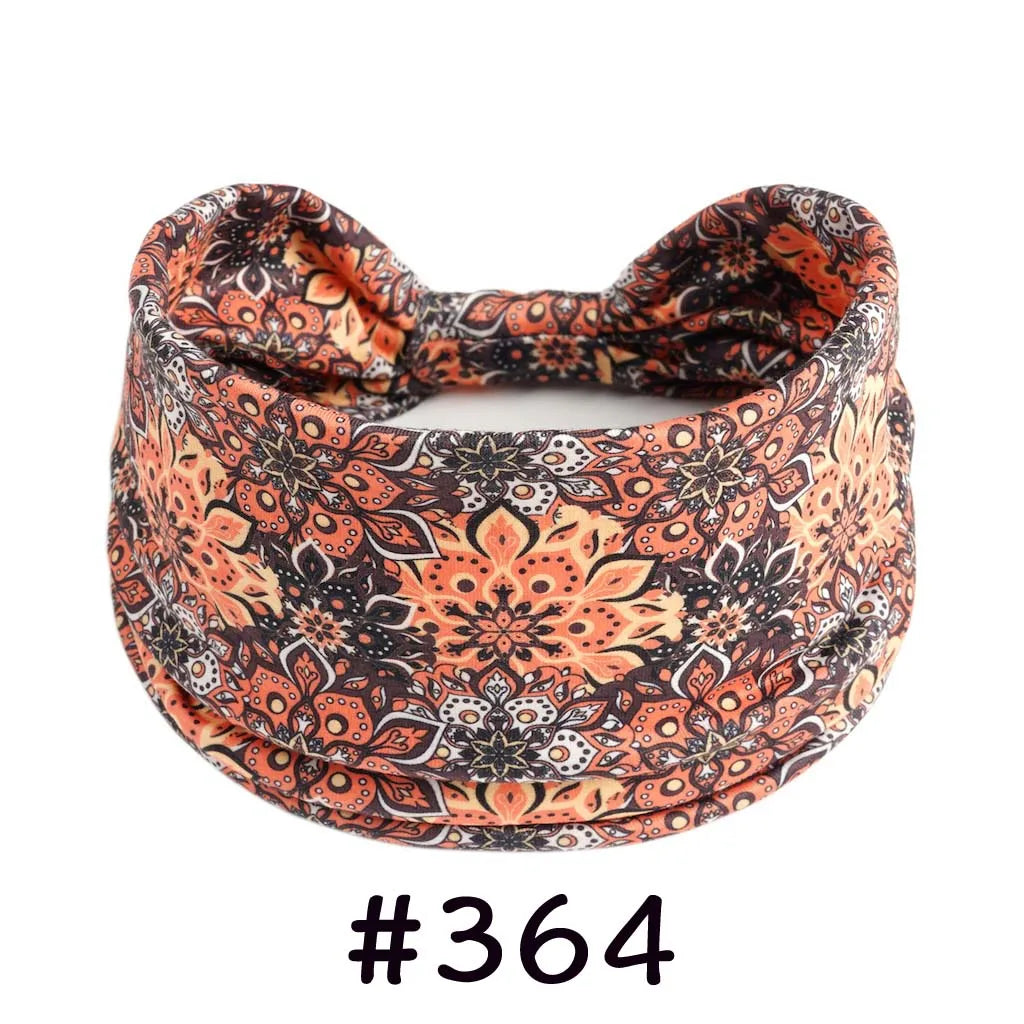 Boho Headbands for Women - Knotted Wide Stretch Turban Wrap