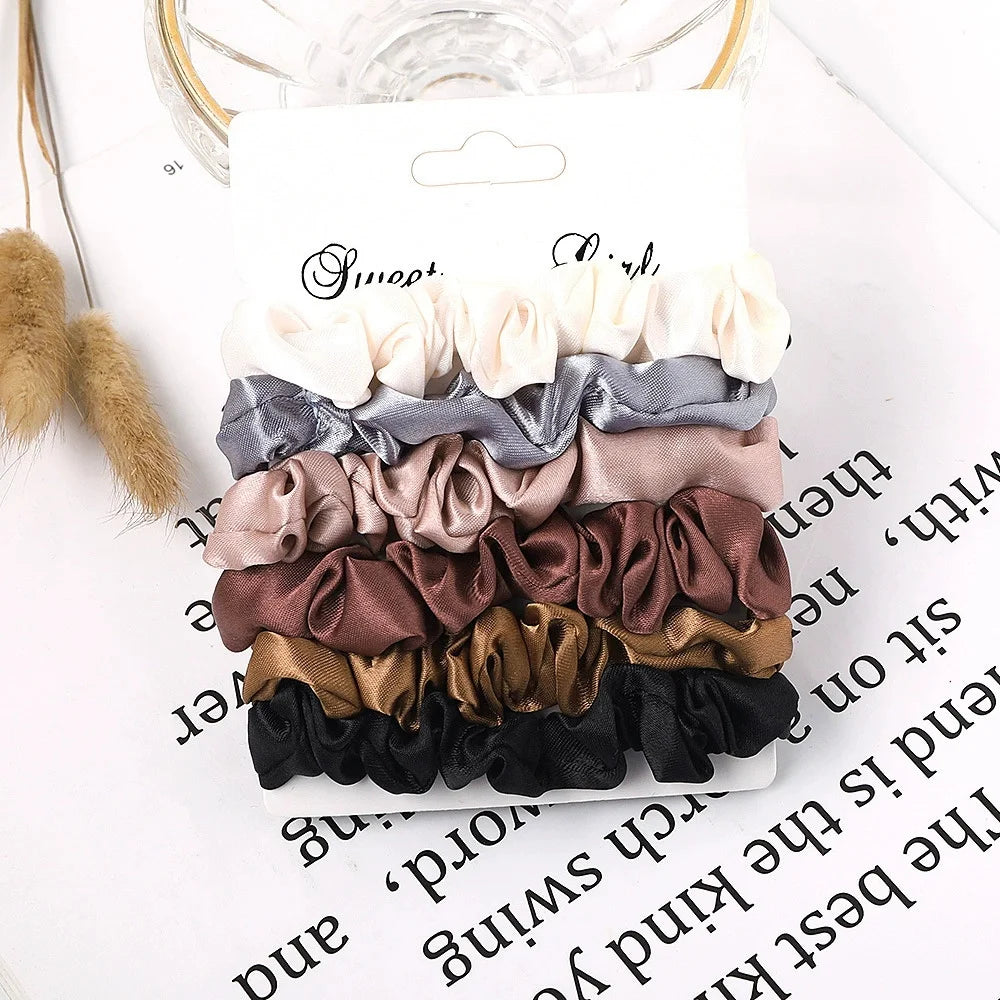 Silk Scrunchie Set | 6pc Floral Print Anti-Breakage Hair Ties