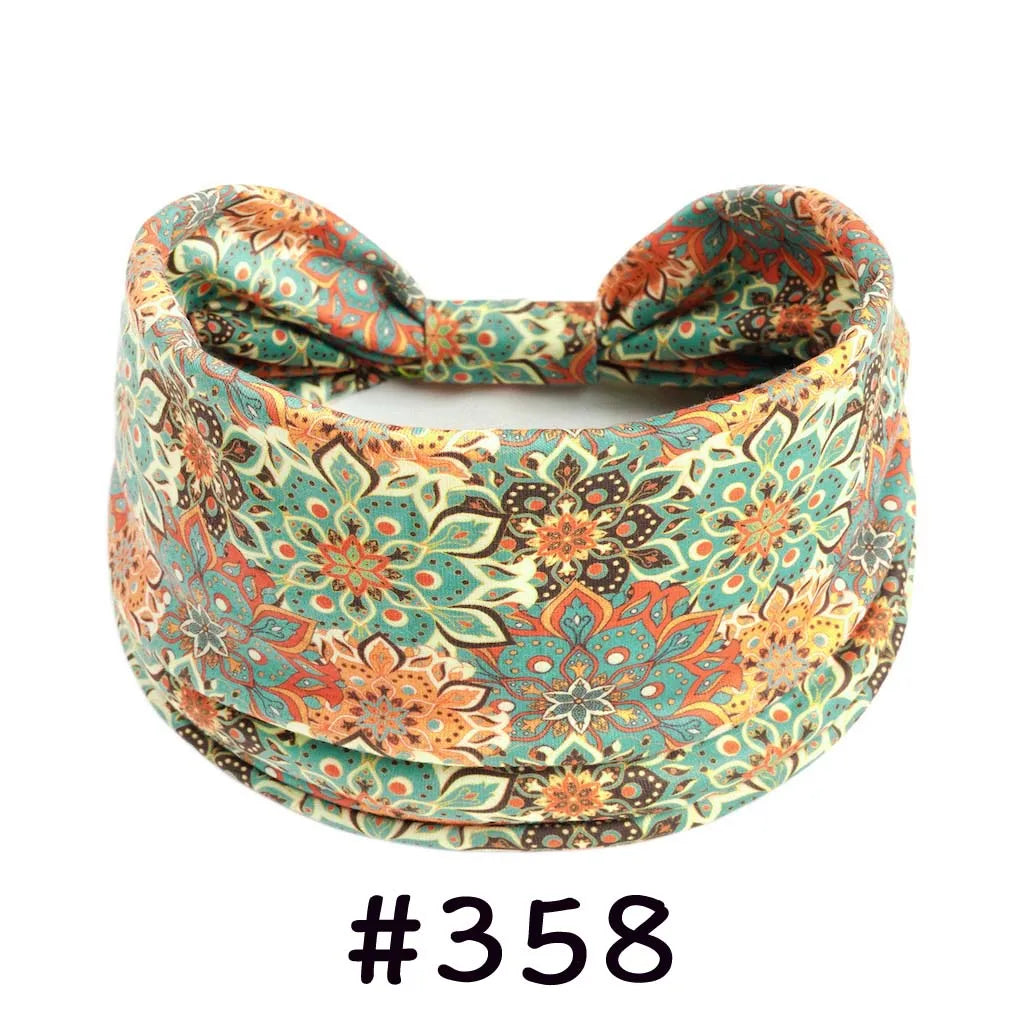 Boho Headbands for Women - Knotted Wide Stretch Turban Wrap