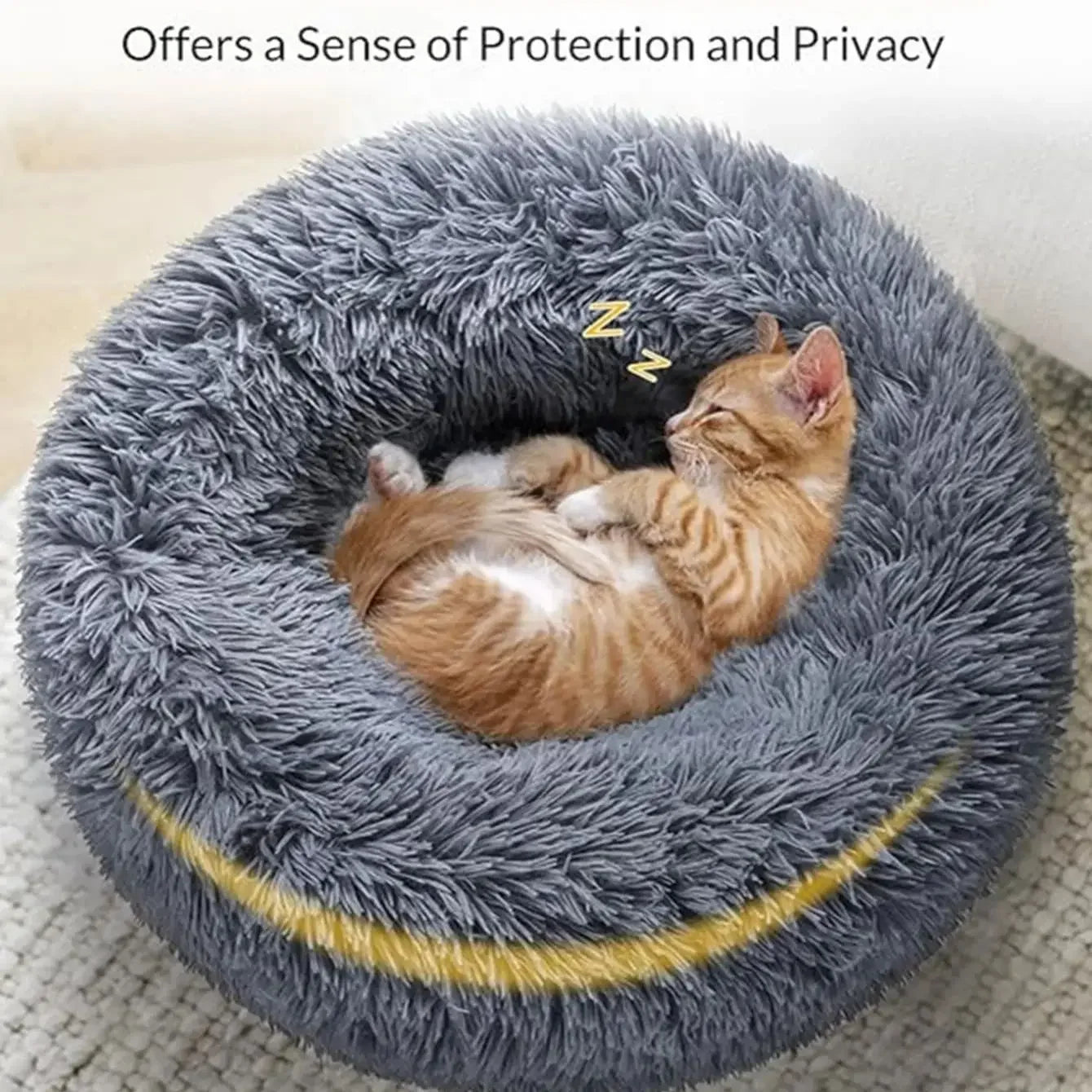 Round Pet Bed | Super Soft Plush Dog House Winter Warm Sleeping Mat