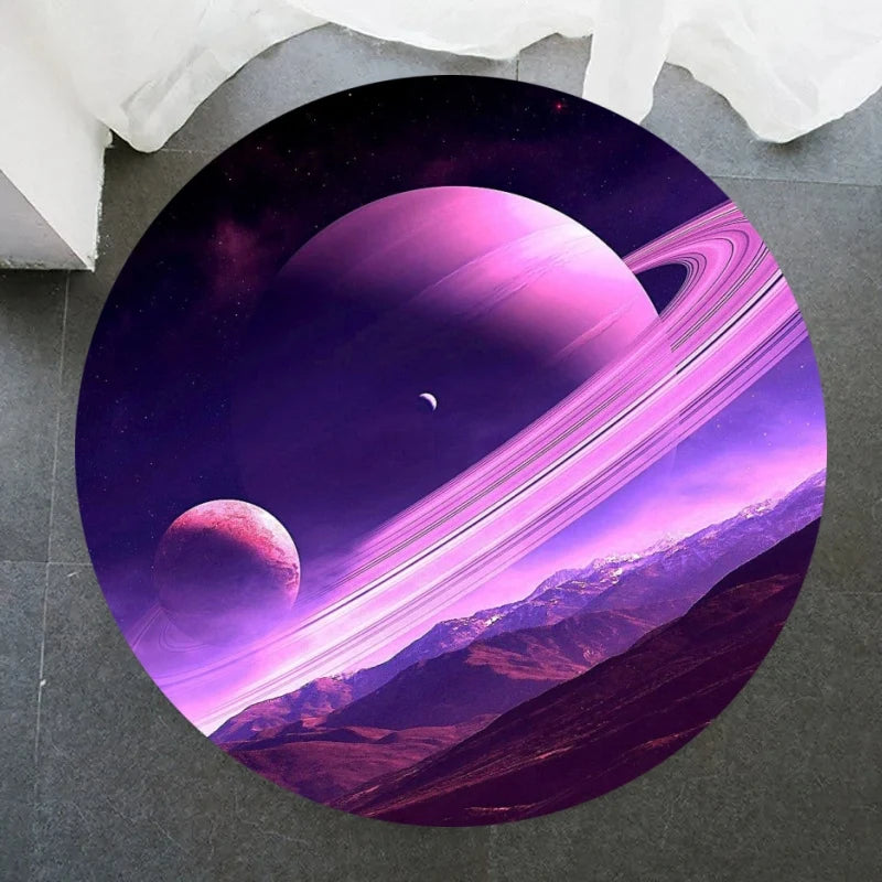 Galaxy Round Rug - 40cm Space Starry Universe Carpet