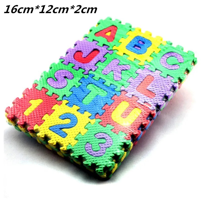 36-Piece Mini Children’s Foam Mats - Letters & Numbers Puzzle