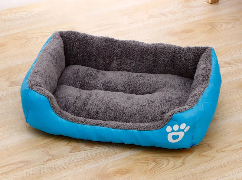 Large Dog Bed Warm Square Nest | Plush Pet Kennel Puppy Basket Cushion