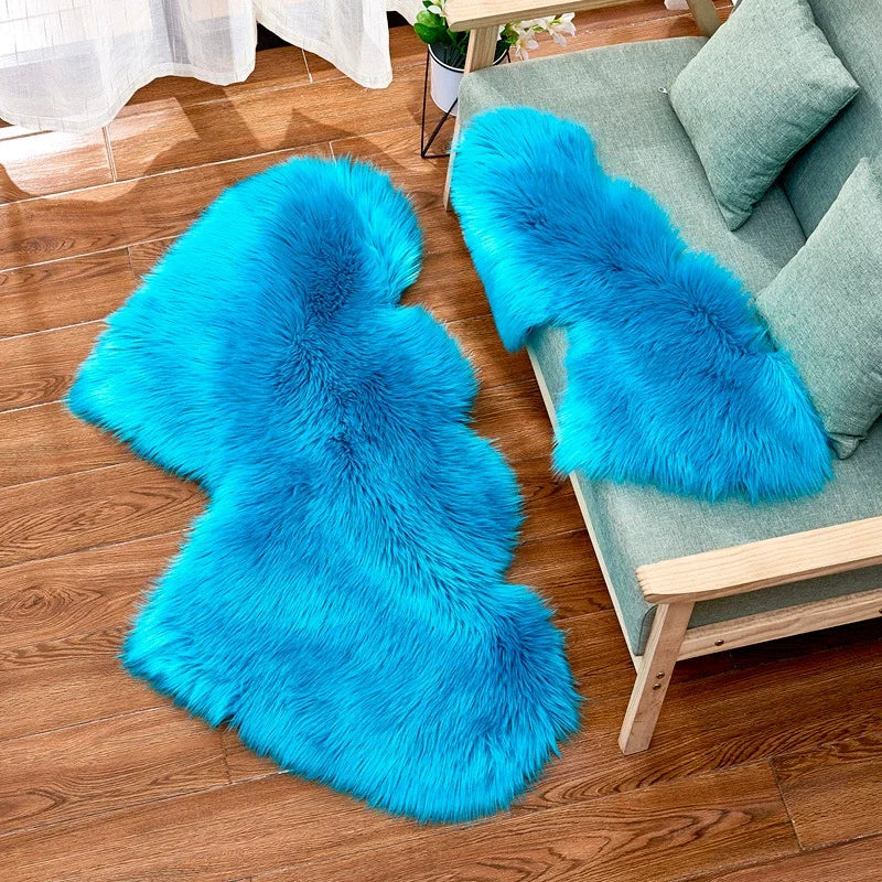 Heart-Shaped Plush Rug - Soft European Style Decorative Mat