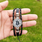 Bitcoin Leather Bracelet - Braided Multilayer Crypto Jewelry