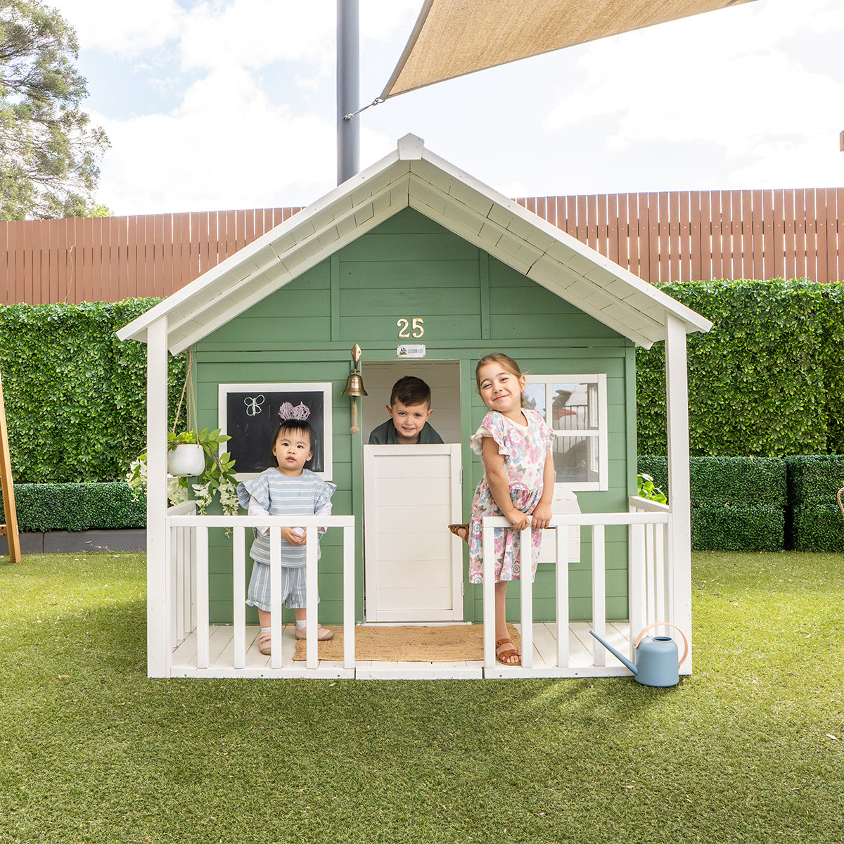 Camira V2 Cubby House | Wooden Kids Playhouse with Veranda and Floor