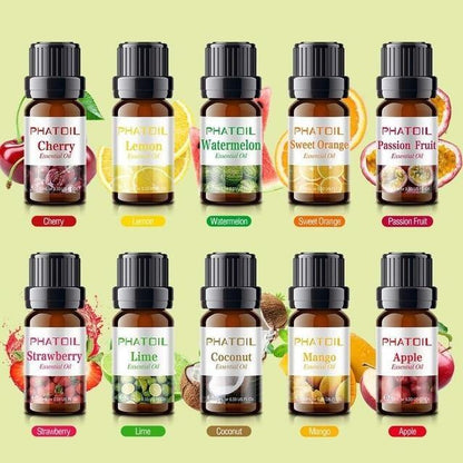 10pcs Fruit Fragrance Essential Oils Gift Set For Diffusers and Humidifiers - Buy Confidently with Smart Sales Australia
