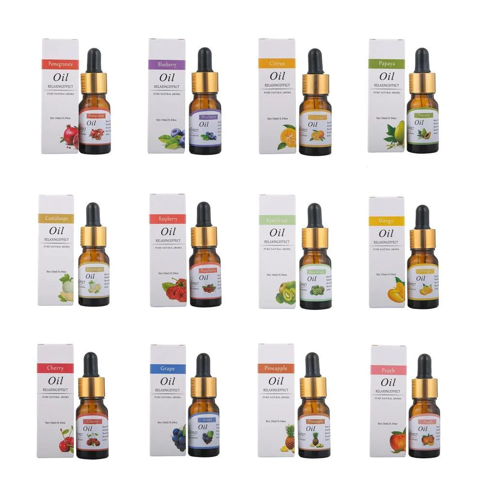 12 Fruit Flavors Pure Essential Oils for Diffuser, Humidifier, Aromatherapy Machines - Buy Confidently with Smart Sales Australia