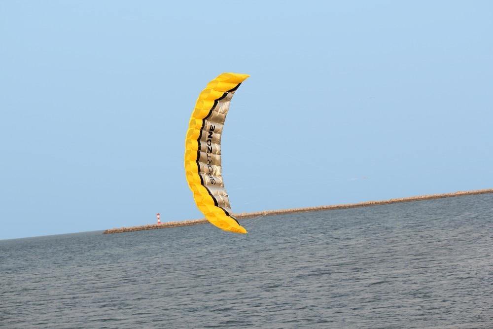 2.5m Yellow Sturdy Parafoil Kite with Dual Lines and Tools - Buy Confidently with Smart Sales Australia