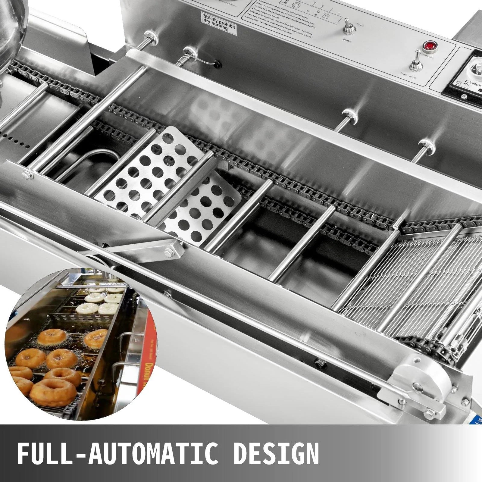 2 Row, 3 Size 7L Capacity Fully Automatic Doughnut Maker Machine 1100 Doughnuts Per Hour - Buy Confidently with Smart Sales Australia
