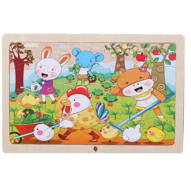 24 Piece Wooden Jigsaw Puzzle for Kids - 20 Different Animal Scenes - Buy Confidently with Smart Sales Australia