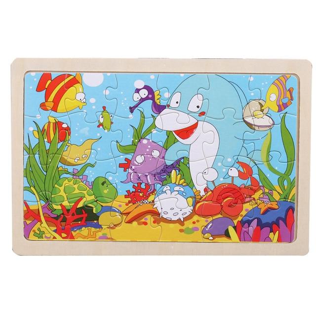 24 Piece Wooden Jigsaw Puzzle for Kids - 20 Different Animal Scenes - Buy Confidently with Smart Sales Australia