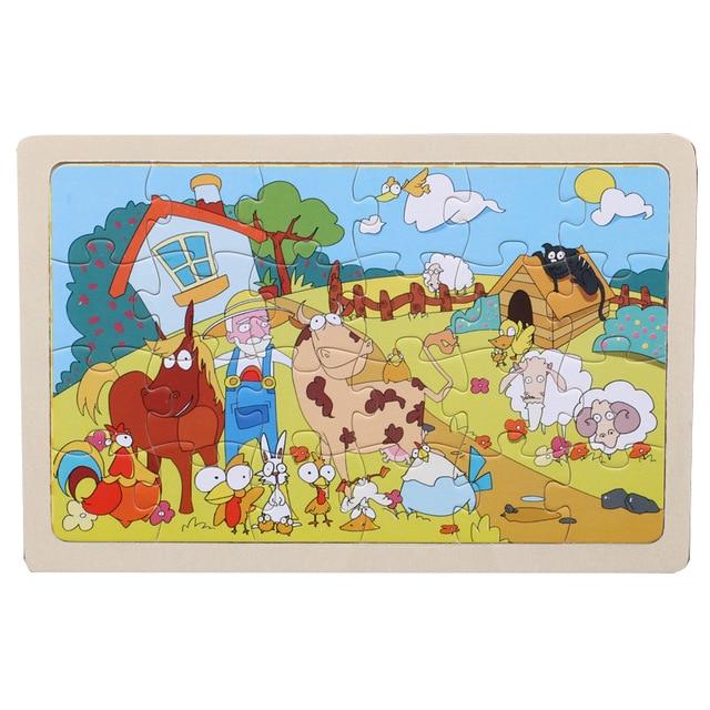 24 Piece Wooden Jigsaw Puzzle for Kids - 20 Different Animal Scenes - Buy Confidently with Smart Sales Australia