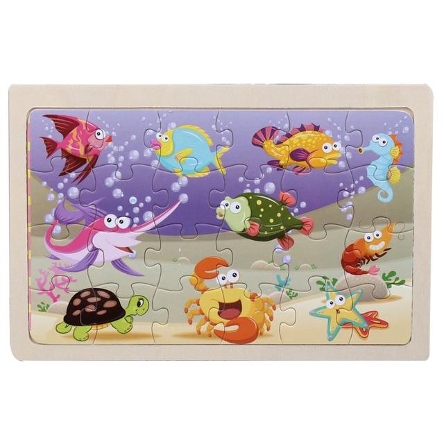 24 Piece Wooden Jigsaw Puzzle for Kids - 20 Different Animal Scenes - Buy Confidently with Smart Sales Australia