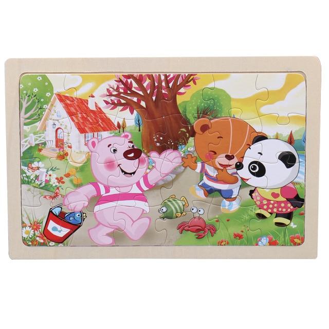 24 Piece Wooden Jigsaw Puzzle for Kids - 20 Different Animal Scenes - Buy Confidently with Smart Sales Australia