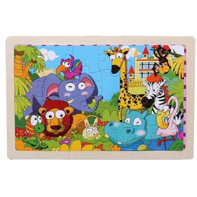 24 Piece Wooden Jigsaw Puzzle for Kids - 20 Different Animal Scenes - Buy Confidently with Smart Sales Australia