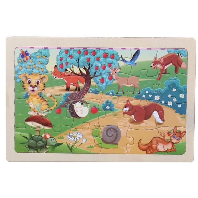 24 Piece Wooden Jigsaw Puzzle for Kids - 20 Different Animal Scenes - Buy Confidently with Smart Sales Australia