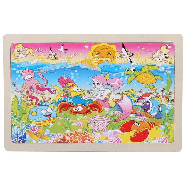 24 Piece Wooden Jigsaw Puzzle for Kids - 20 Different Animal Scenes - Buy Confidently with Smart Sales Australia