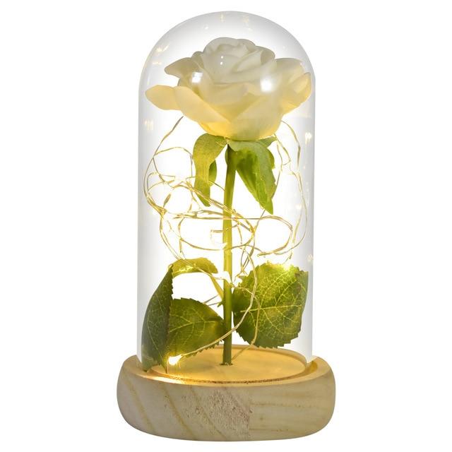 24k Gold Dipped Rose in Glass Dome with LED Lighting - 12 Styles - Buy Confidently with Smart Sales Australia